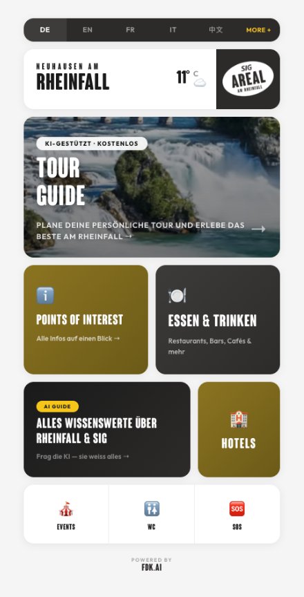 SIG Areal App auf einem Smartphone
